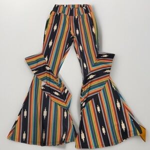 L&B Colorful Striped Double Flare Pants